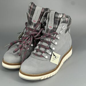 Cole Haan Boots Women 6.5 Gray Plaid Waterproof Grand Explore Hiking